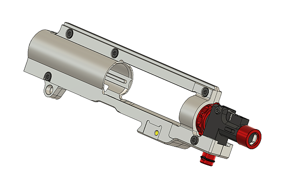 CNC Upper děleného mechaboxu V2 s int. Hop Up komorou ULTRA (8mm) - QSC
